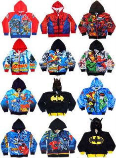 / Spiderman/Ben 10/cartoon characters Jacket Coat Kids Boys CHOOSE