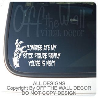 Zombie ZOMBIES AT MY STICK FIGURE FAMILY Decal Sticker