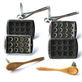 12) BAKING BRADS Wooden Spoon Cupcake Pan Cook $3 S/H ANY SIZE ORDER