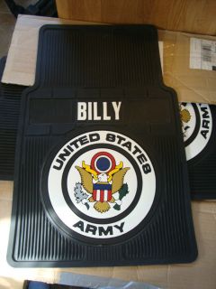 NEW CAR MATS BLACK PERSONALIZED ARMY BILLY