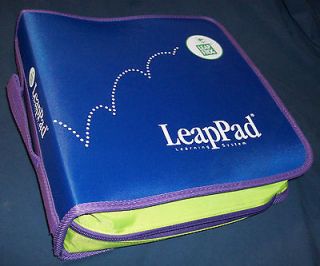 Leap Pad System Big Storage Binder Carrying Case Bag Blue Green