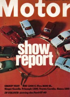 October 1968 NSU 1200 C,Viva 1600 SL,Singer Gazelle,Ford GT40,Carolla