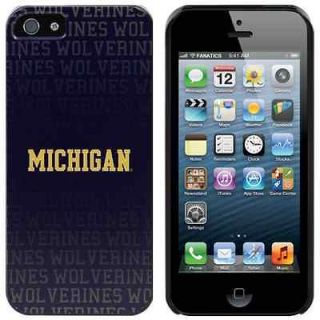 Michigan Wolverines iPhone 5 Allover Snap On Case   Navy Blue