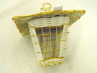 VTG Plastic Wicker Hanging Planter? for small pot or artificial plant