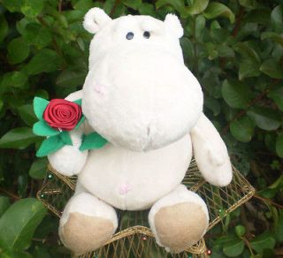 NICI ivory Red flower ivory Hippo Stuffed animals soft toys wedding