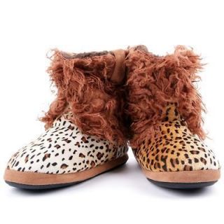 Lil Cowboy Kickers Wooly Cheetah Slippers Youth/Toddler/ Ba