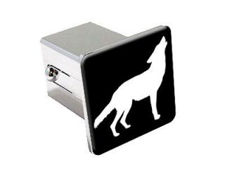 Wolf Howling   Chrome Tow Trailer Hitch Cover Plug