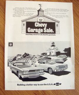 1972 Chevrolet Chevy Garage Sale Ad Impala Malibu Kingswood Estate