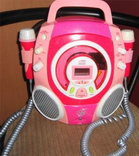 PINK Barbie Stereo CD Karaoke Machine with DOUBLE ~Two Sing Along