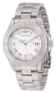 New Invicta Womens 12819 Pro Diver Silver Dial Diamond Accented Watch