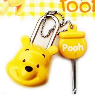 Cute Winnie the Pooh Safety Mini Lock for Bag /Diary / Lockers