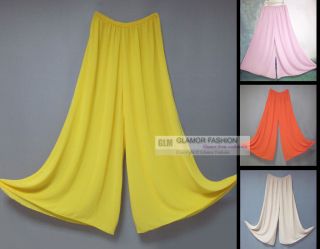 Chiffon Palazzo Pants Slacks Split Skirt XS~3XL #GF433