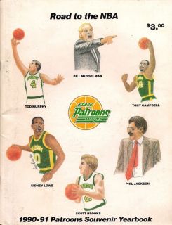 1990 91 Albany Patroons CBA Basketball Yearbook   Phil Jackson