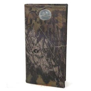 Collegiate Mossy Oak Leather Checkbook Wallet