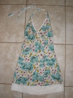 WOMENS CHARLOTTE RUSSE SUMMER COTTON HALTER DRESS, SIZE SMALL COMFY