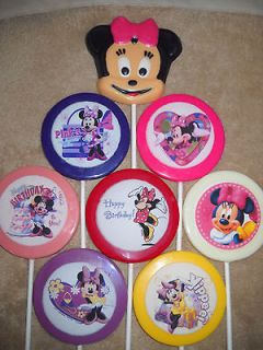 Chocolate Edible Decal 3 Rounds Minnie Mickey Mouse Lollipops