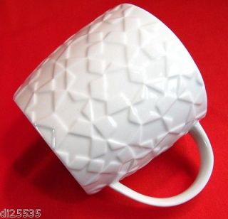 Starbucks New Bone China Mug Red White Geometric Embossed Origami