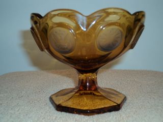 Fostoria Coin Amber Footed Candy Dish