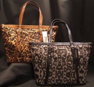 NWT Jones New York Cheetah Animal Printed Nylon Tote Handbag Purse