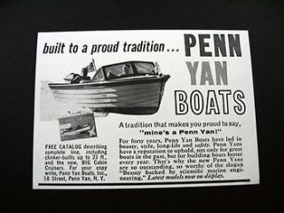 1960 Penn Yan Boats NY Marine Engineering print ad