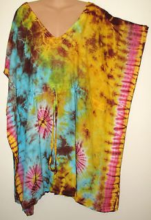 KAFTAN/CAFTAN Top/Dress Cover up Tie dye 70s 60s Plus Size 14 16 18