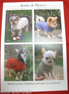 KNITS & PIECES CHIHUAHUA, VERY SMALL DOG JUMPER COAT SWEATER KNITTING