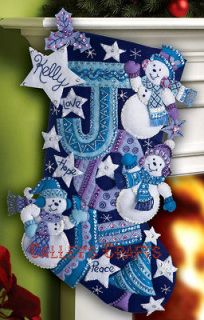Joy Snowmen ~ 18 Felt Christmas Stocking Kit #86328 ~ New 2012 Design