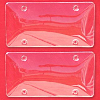 TWO CLEAR LICENSE PLATE SHIELDS covers tag protectors 2
