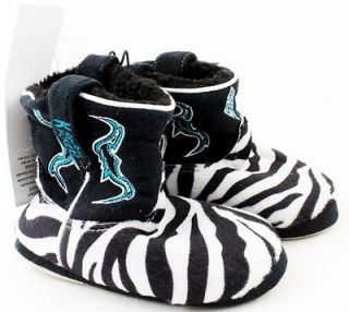 Montana Cowboy Kickers Boots Zebra Print Slippers Toddlers L 12 18
