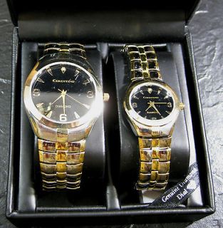 CERENTINO HIS AND HERS WATCHES WITH GENUINE DIAMOND DIAL SET NIB