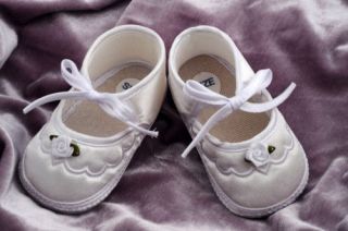 Lovely Baby Boy Christening Shoes With Cross Embroidery