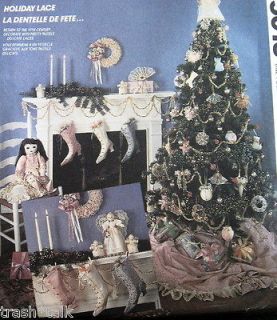 Christmas Tree SKirt pattern ornament Stocking BOOT Victorian Lace