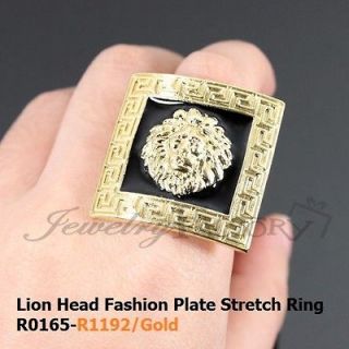 Lion Head Fashion Plate Stretch Ring