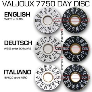 DAY DISC FOR MOVEMENT ETA VALJOUX 7750, BLACK OR WHITE, LANGUAGES E