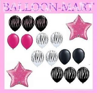 white black latex balloons party supplies 16 set pink glitter stars