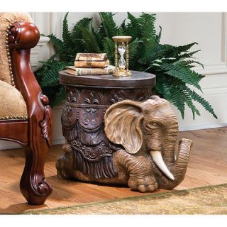 Exotic Sultans Elephant Sculptural Side Table Pachyderm Display Stand