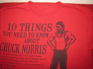 Chuck Norris T shirt. Red 10 things you need to know See Sizing