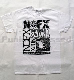 NOFX   Over Logoing white t shirt   Official   FAST SHIP