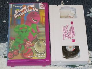 BARNEYS ROUND AND ROUND WE GO VHS VIDEO TAPE POP WHEELY KIDS LEARN