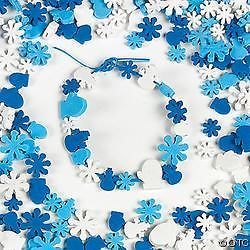 Snowflake Winter Foam Beads Mittens Kids Craft 40 pcs