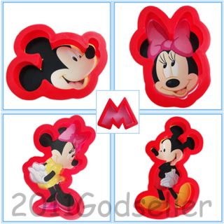 Mickey Minnie Fondant Cake Cookie Cutter Mold Mould Gum Pastry DIY