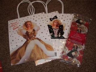 Barbie Hallmark Christmas Gift Sack Tissue Bag Paper 1995 Holiday Mint