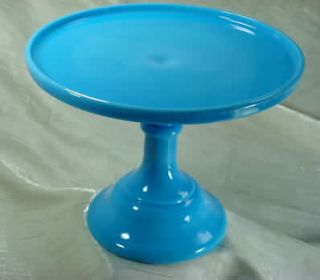 Inch Milk Blue Glass Cake Pedestal Plate Stand Bonnie Blue