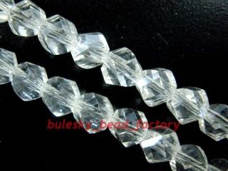 21 Faceted Helix/Twist Glass Crystal Bead 8mm Clear