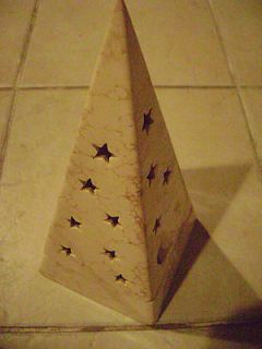 PARTY LITE 2 PIECE PYRAMID CANDLE HOLDER