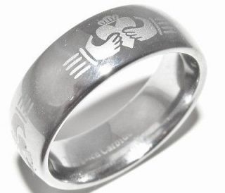 Newly listed IRISH CLADDAGH TUNGSTEN CARBIDE RING SIZE 9
