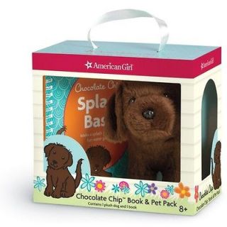 AMERICAN GIRL Chocolate Chip Book & Pet Pack 6 plush brown dog