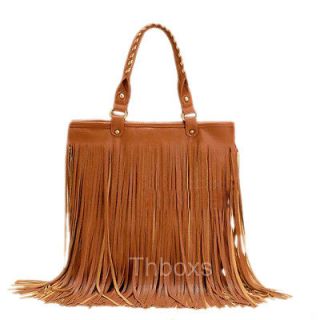 Leather Tassels Hobo Clutch Purse Handbag Shoulder Totes Bag Ti31Z
