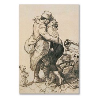 A1+ large poster ALONE LAST WWI DRAWING KISSING LEAVE