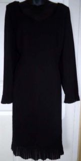 Liz Claiborne Womens Black Sheer Pleat Dress Size 16 XL Extra Large